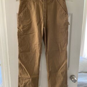Carhartt Men's Relaxed Fit Straight Twill Work Pants Size 32X32 Color Brown